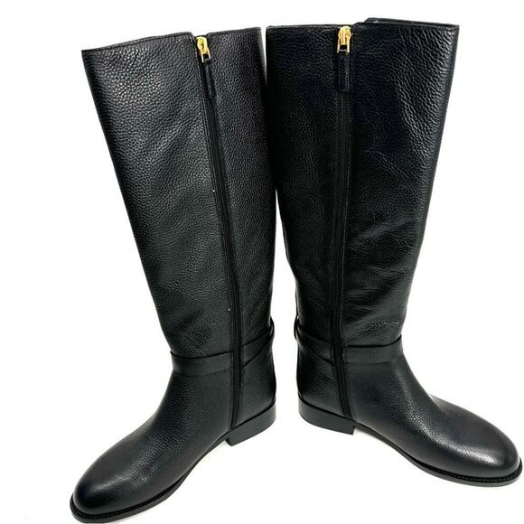 NEW TORY BURCH BROOKE 25MM KNEE BOOT IN BLACK TUMBLED LEATHER - Picture 7 of 9